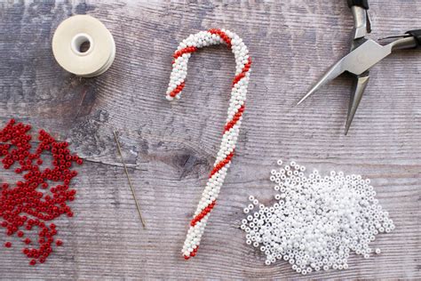Make You Own Beaded Candy Cane Out Of Seed Beads A Perfect Addition To