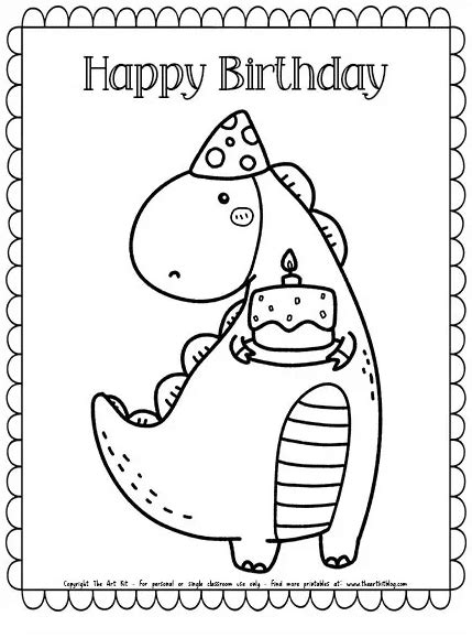 Happy Birthday Dinosaur Coloring Page Free Homeschool Deals