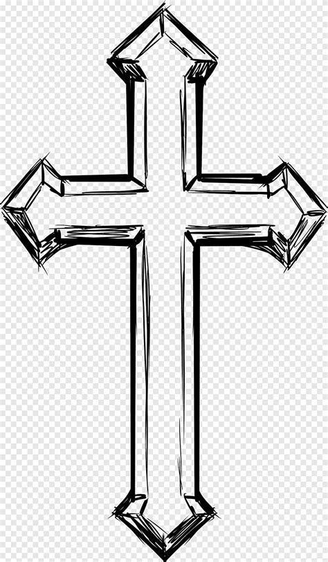 Christian Cross Symbol Outline Drawing Png Clipart Angle Area Sexiz Pix