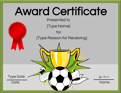 Some of the gift certificates here contain images that you do have to pay for in canva. Free Soccer Certificate Maker | Edit Online and Print at Home