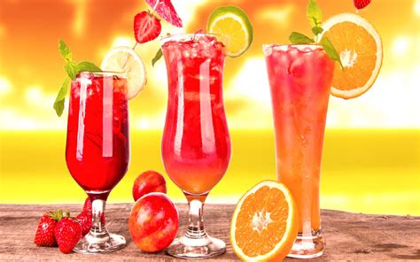 Three Delicious Fruit Cocktails Summer Drink