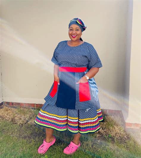 Wonderful African Shweshwe Dresses For Makoti 2022