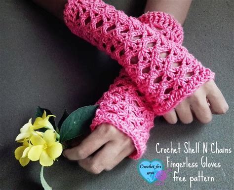 Easy and quick fingerless gloves knitting patterns with choices for all skill levels. Crochet Shell Fingerless Gloves | FaveCrafts.com