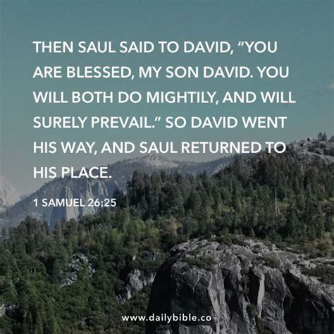 1 Samuel 2625 Then Saul Said To David You Are Blessed My Son David