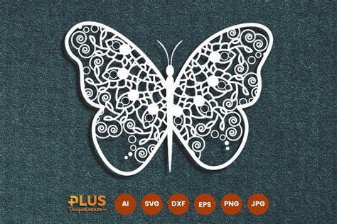 Butterfly Zentangle Mandala SVG