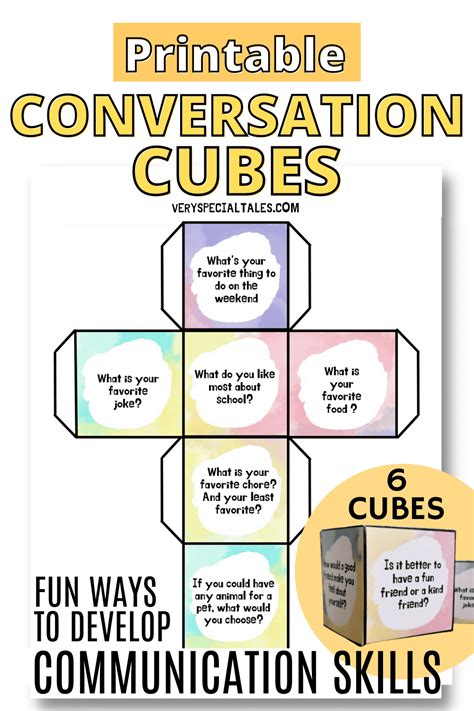 Roll The Question Dice 5 Fun Conversation Cubes Printable Pdf