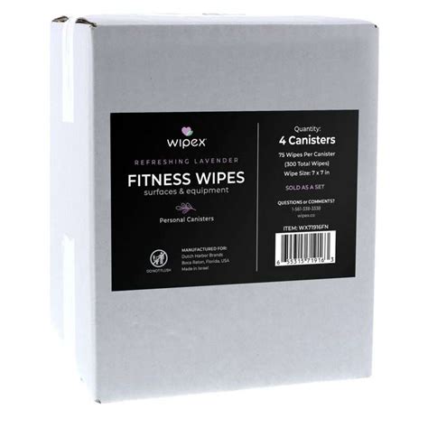 Wipex Natural Fitness Equipment Wipes Lavender Essential Oilvinegar