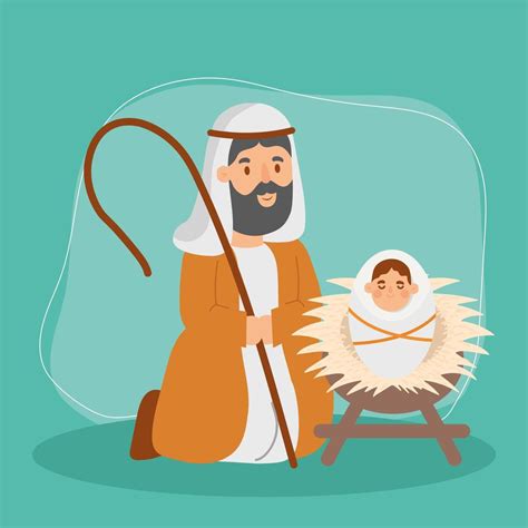 Shepherd And Baby Jesus 4629789 Vector Art At Vecteezy