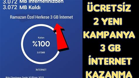 Turkcell Bedava İnternet Kazanma Herkese Ücretsiz 3 GB Veriyor Yeni