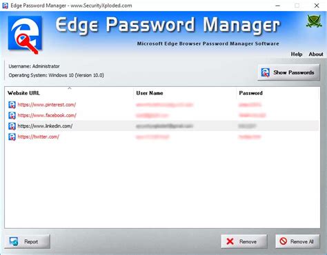 Screenshot 1 Edge Password Manager Showing The Recovered Passwords