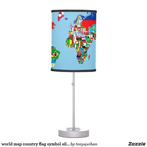 World Map Country Flag Symbol Silhouette Table Lamp Zazzle Lamp