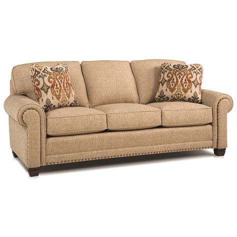 Smith Brothers 393 Traditional Stationary Sofa with Nailhead Trim
