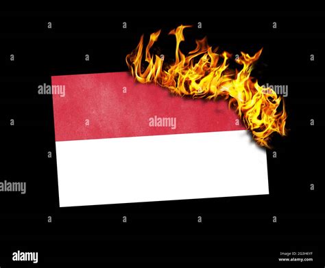 Flag Burning Indonesia Stock Photo Alamy