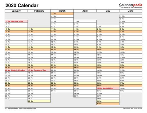 2020 Calendar Free Printable Excel Templates Calendarpedia
