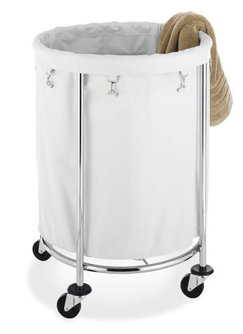 Whitmor Round Commercial Laundry Hamper With Removable Liner And Heavy