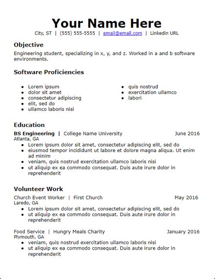 It lacks white space for work experience, and correctly placed accents focus the employer's attention. Examples Of Student Resumes With No Work Experience ...