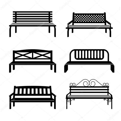 Vector Benches Bench Black Silhouettes Stock Vector Image By ©k3star