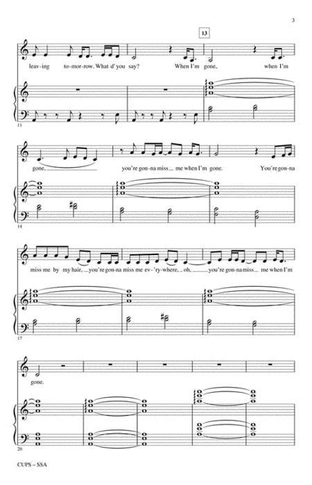 Cups By Anna Kendrick Octavo Sheet Music For Choral Percussion Buy