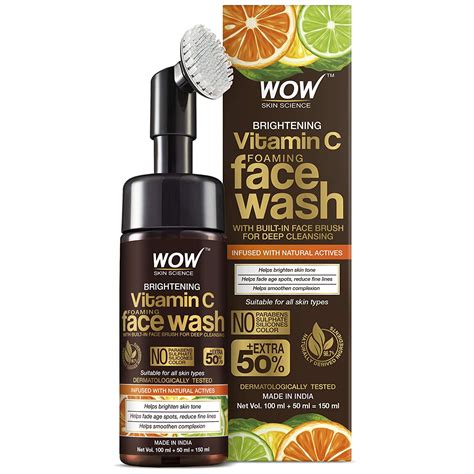 Buy Wow Skin Science Brightening Vitamin C Foaming Face Wash With Built