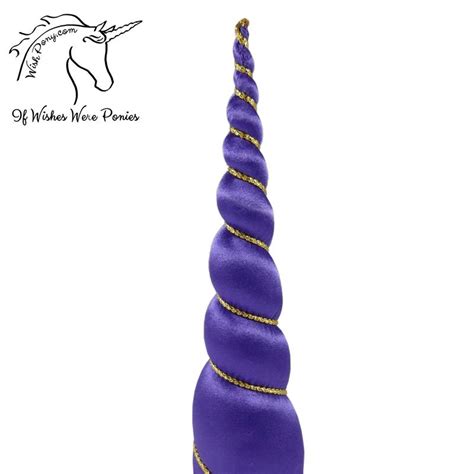 It has two electric frills extending from head to neck. "Royal" Purple & Gold Unicorn Horn for Mini Pony Horse Draft