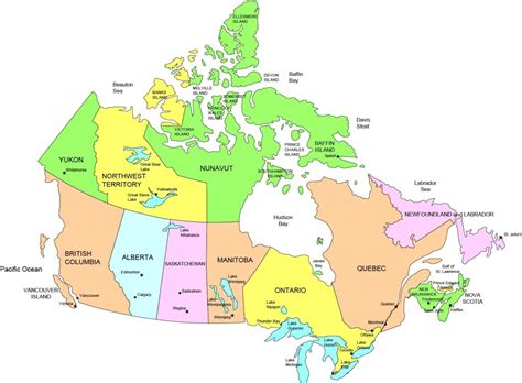 Printable Blank Map Of Canada With Provinces And Capitals Free