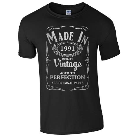 Custom Print Made In 1991 T Shirt Born 26th Year Birthday Age Present