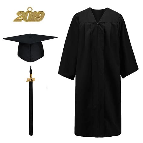 Toptie Adult Unisex Graduation Matte Gown Cap With Tassel 2020 For High