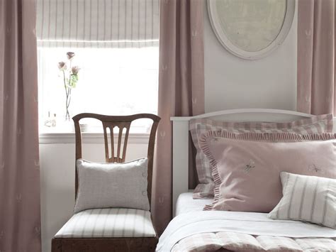 Bring a sophisticated look home with these classic designer colors and a distinct, prominent woven surface. Curtains Gallery | Moghul Interiors | Pink bedroom decor ...