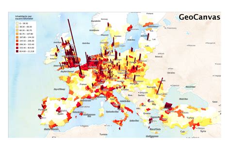 Population Density In Europe Visualized In 3d Oc 3108 × 2028