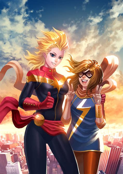 Captain Marvel And Ms Marvel By Elaszer On Deviantart