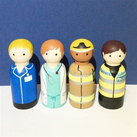 People Who Help Us Peg Dolls Wooden Peg Dolls Hand Painted Etsy Peg Dolls Wooden Pegs
