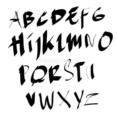 Handwritten Brush Script Black And White English Alphabet Lettering