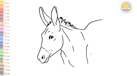 Donkey face drawing | How to draw Donkey face step by step | Drawing