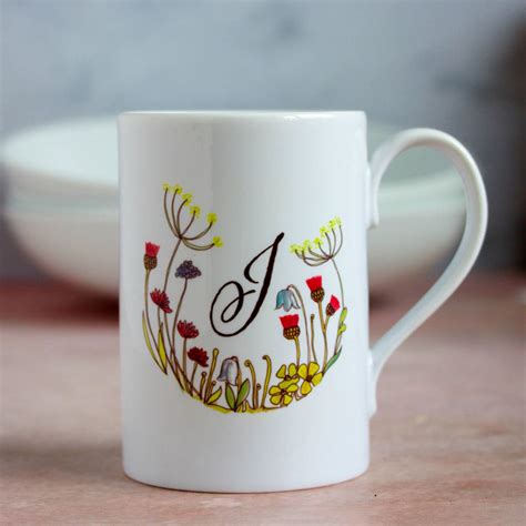 Personalised Floral Initial Mug By Snapdragon Notonthehighstreet