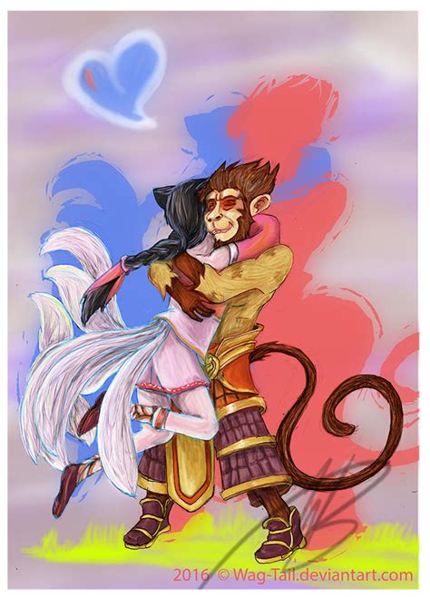 ahri and wukong reunited by animatorwil on deviantart