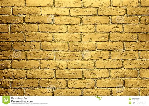 Golden Brick Wall Background Stock Image Image 51894281