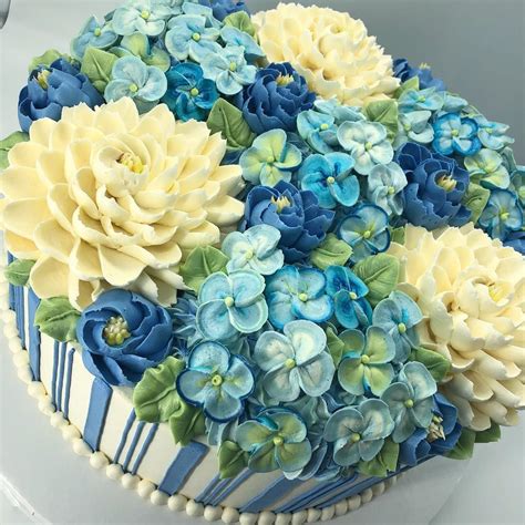 A Cake For Buttercream Lovers For Sure 💙beautiful Shades Of Blue