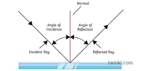 Mirror Angle Of Incidence Reflection Incident Ray Illustration Twinkl