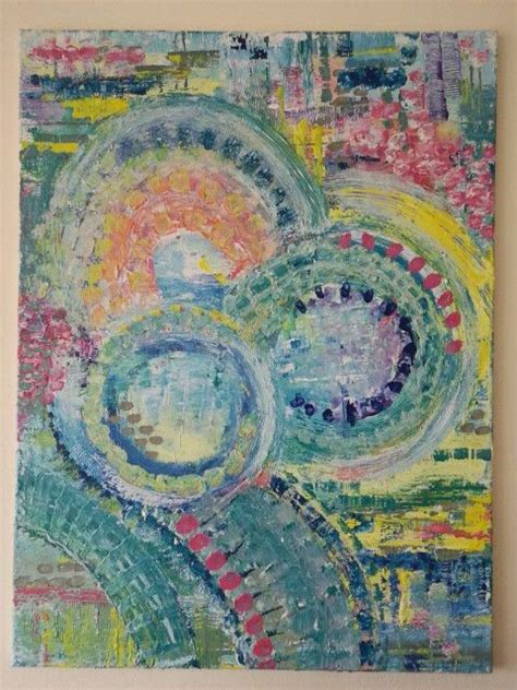 An Abstract Painting With Circles And Lines