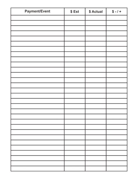 Free Printable Blank Column Chart Customize And Print