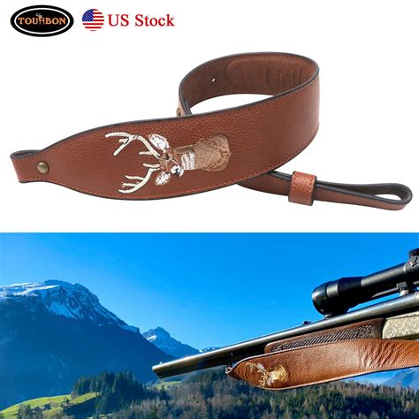 Tourbon Leather Rifle Sling Padded Adjust Shotgun Strap Fit Remington
