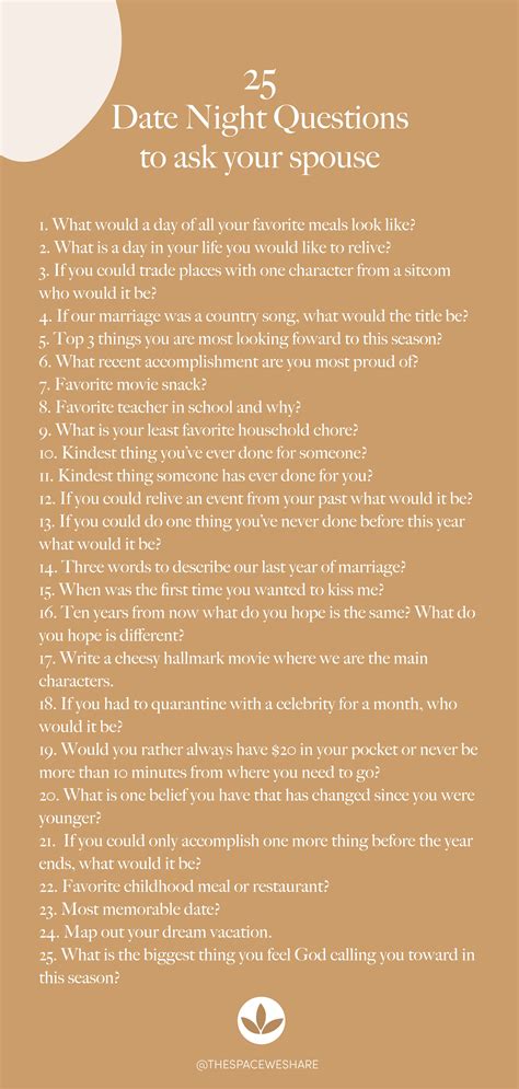 25 Date Night Questions To Ask Your Spouse Romantic Date Night Ideas Date Night Questions