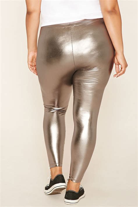 Lyst Forever 21 Plus Size Faux Leather Leggings In Natural