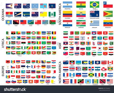 Alphabetical Country Flags By Continent Royalty Free Stock Photo