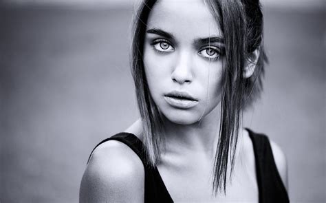 Face White Black Monochrome Model Portrait Blue Eyes Short Hair