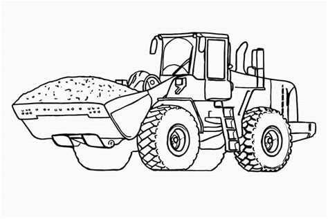 Dirt Tractor In Digger Coloring Page Color Luna