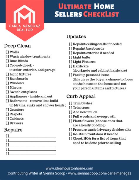guide to get your house ready to sell in 7 easy steps a free printable checklist sienna