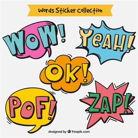 Free Vector Colorful Sticker Pack Of Five