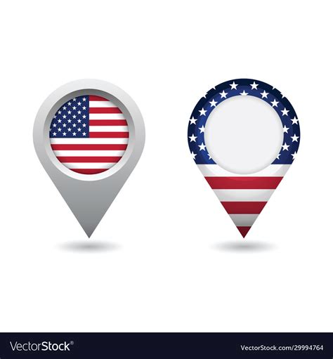 Usa Flag Location Pin Royalty Free Vector Image