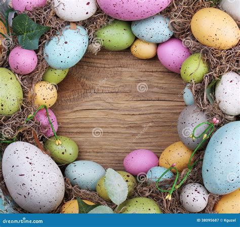 Colorful Easter Egg On Wooden Background Stock Image Image Of Event